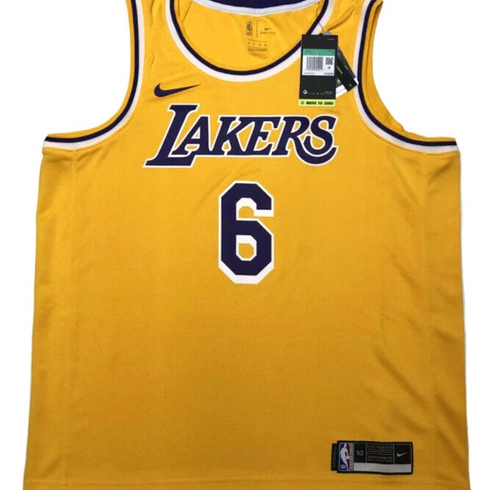 LeBron James #6 Los Angeles Lakers yellow jersey - Men's XL